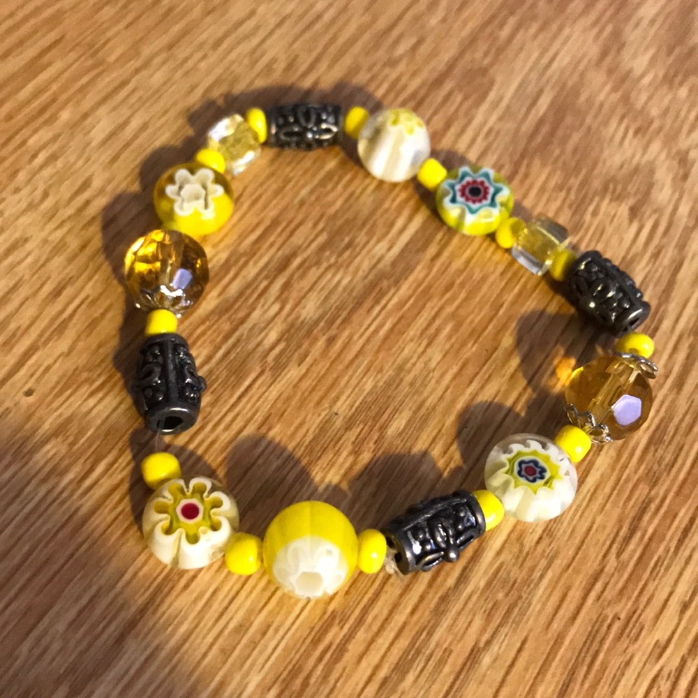 Yellow charm bracelet